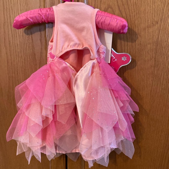 PAWPATU Princess Ruffled Dog Dress. Pink & White Size MED. 13-15” back length - Picture 3 of 5